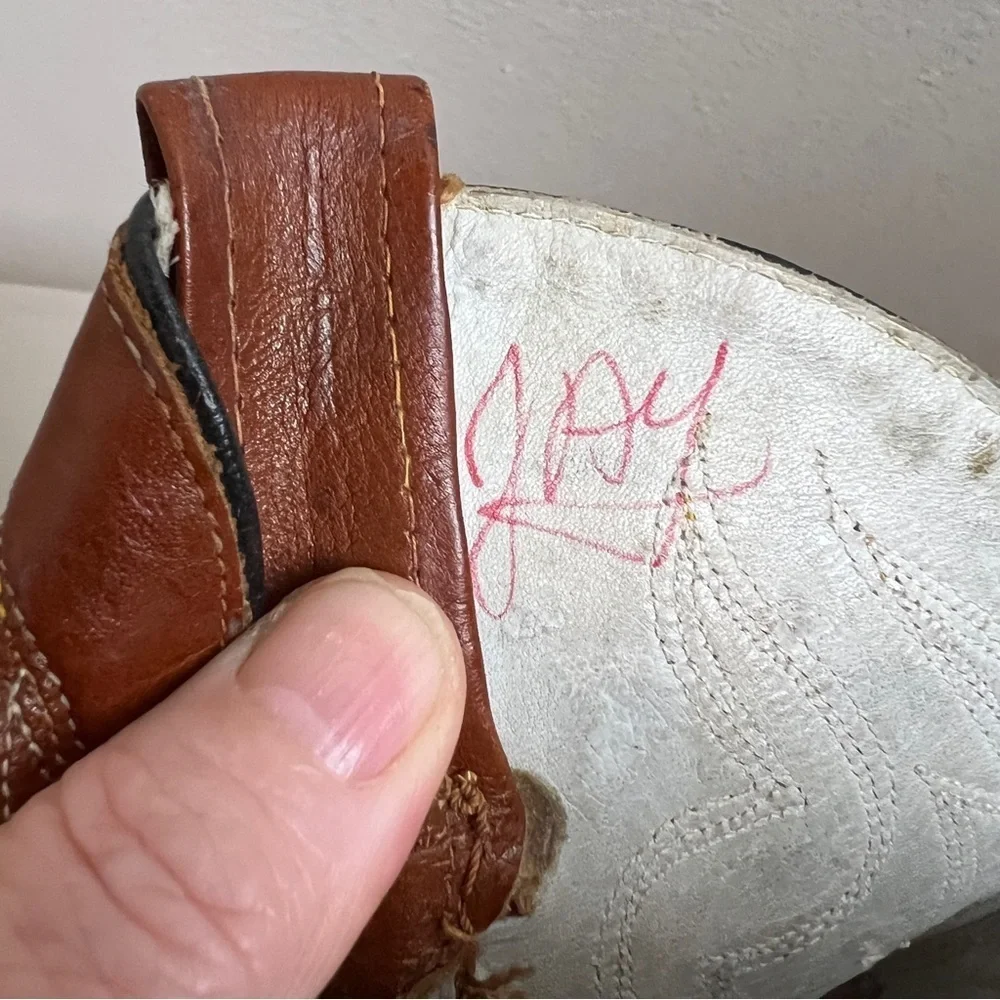 ACME Leather Western Cowboy Boots, Brown w/Pointed Toes. Size 7-1/2 D.